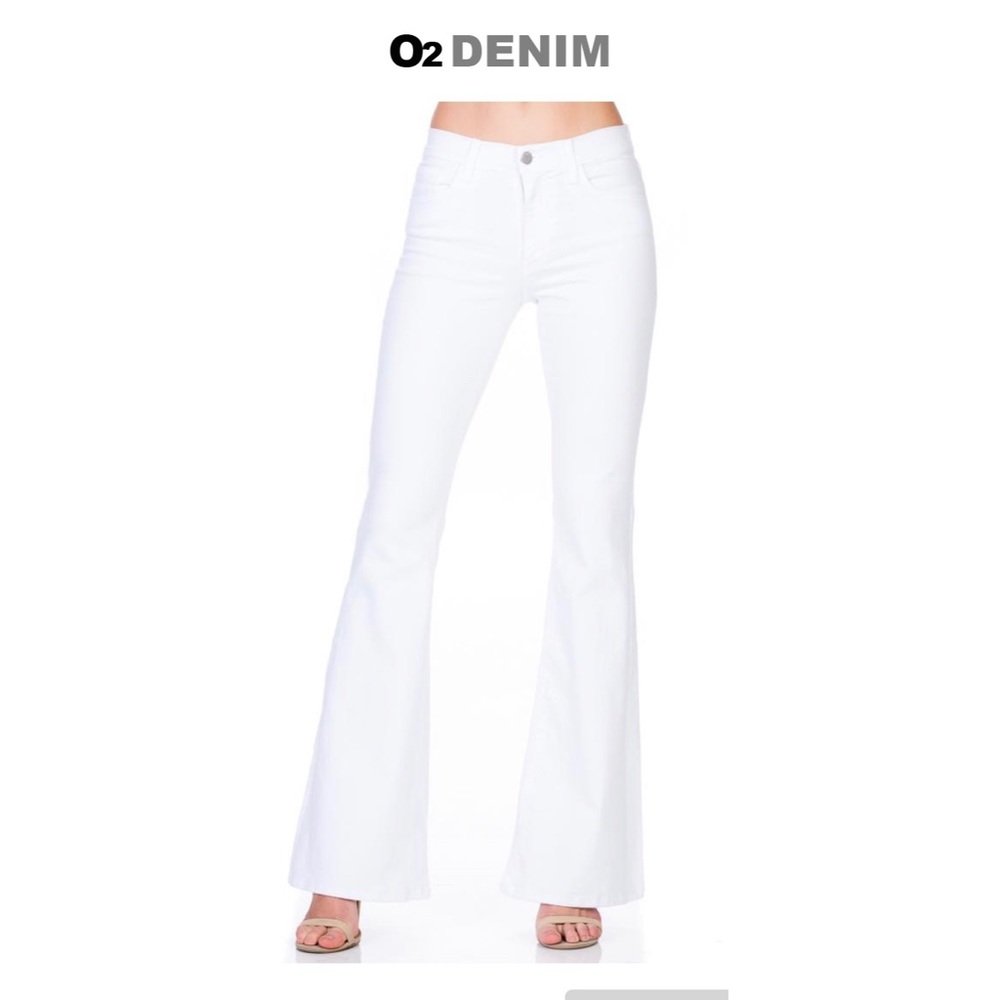 O2 Denim White Flares